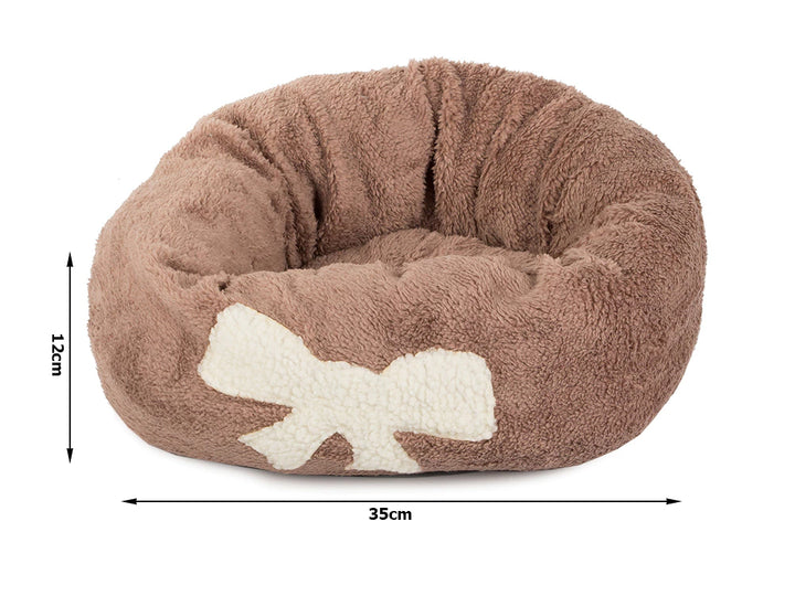 Brown bed with bow 35cm