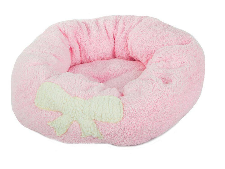 Pink bed with bow 35 cm