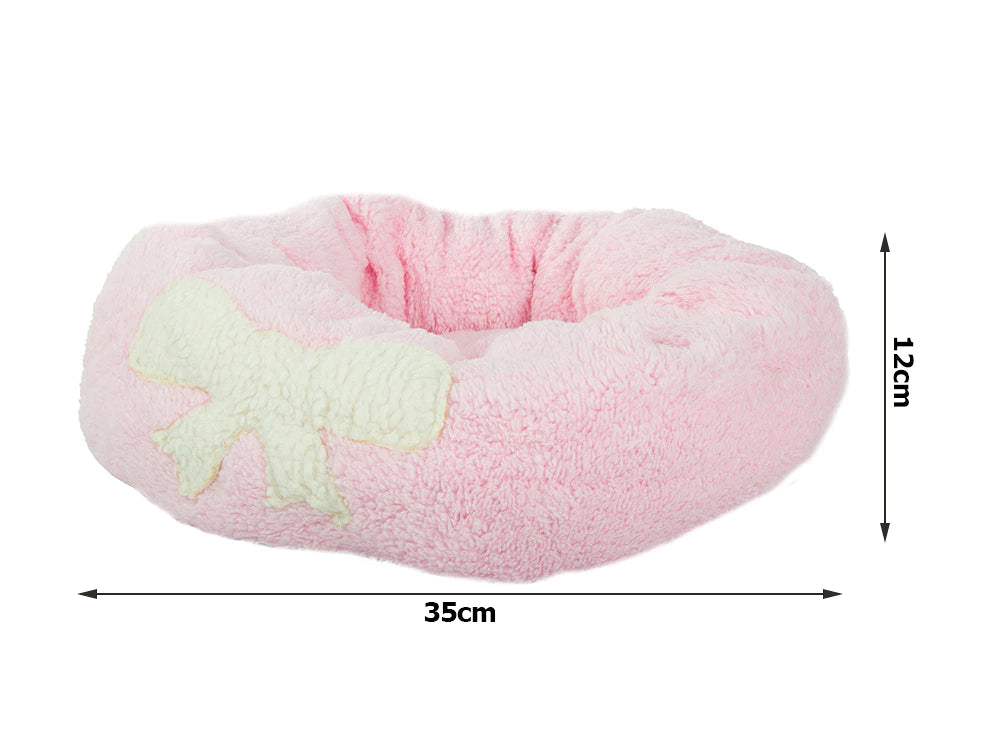 Pink bed with bow 35 cm