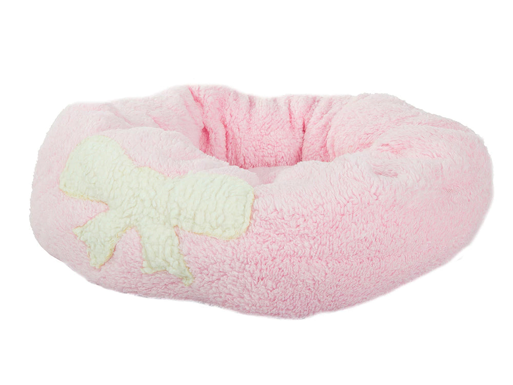Pink bed with bow 35 cm