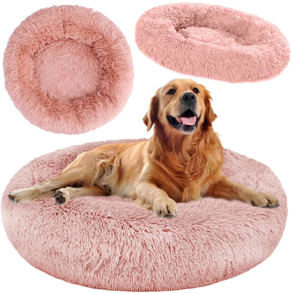 Pink fluffy bed