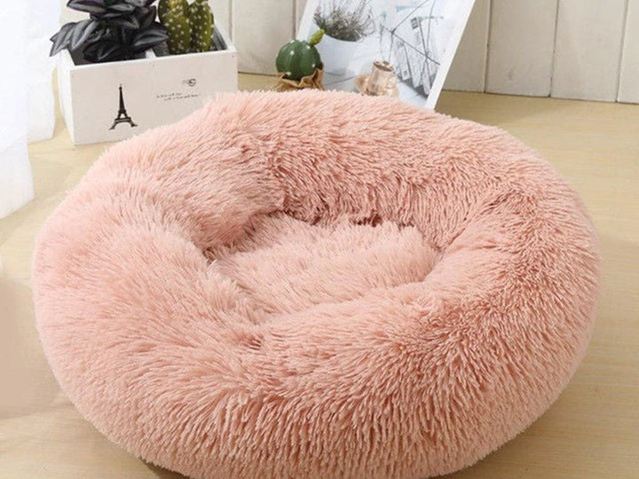 Pink fluffy bed