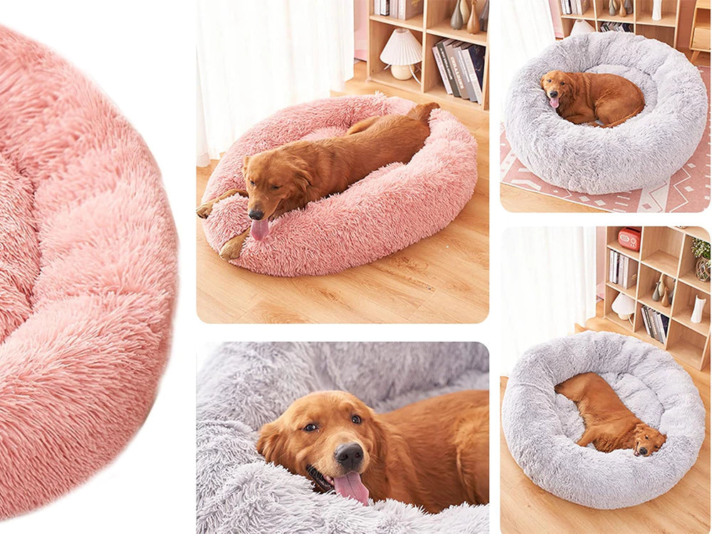 Pink fluffy bed