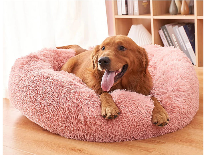 Pink fluffy bed