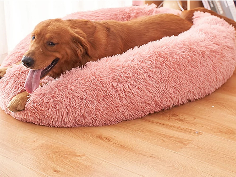 Pink fluffy bed
