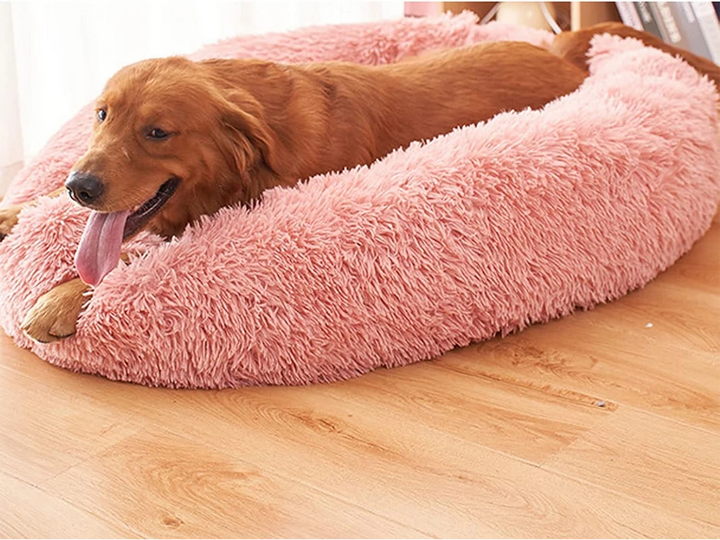 Pink fluffy bed