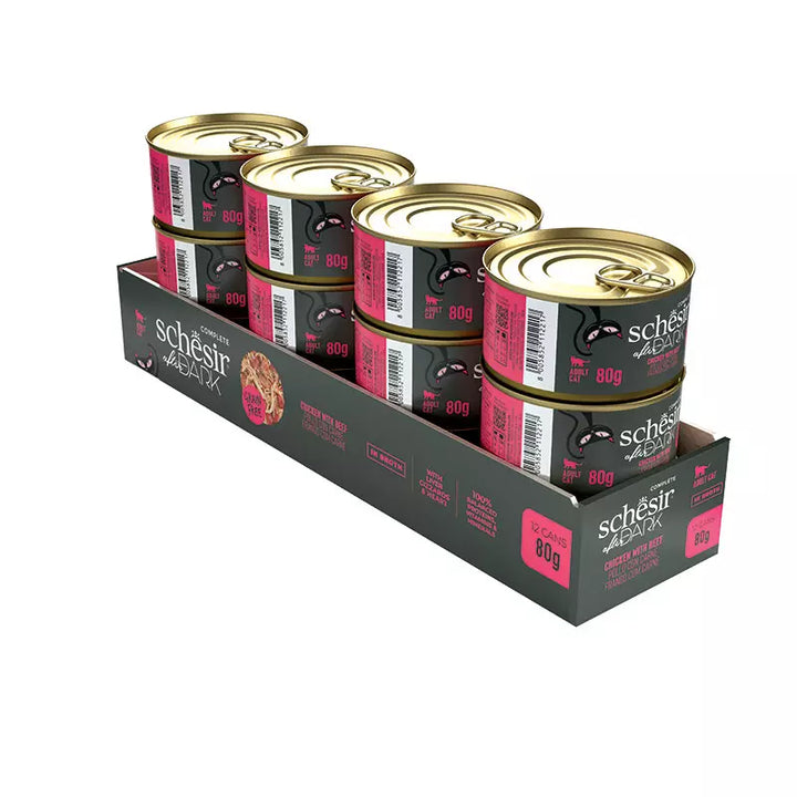 Schesir After Dark fileti u juhi PILEĆE s GOVEDINOM 80g