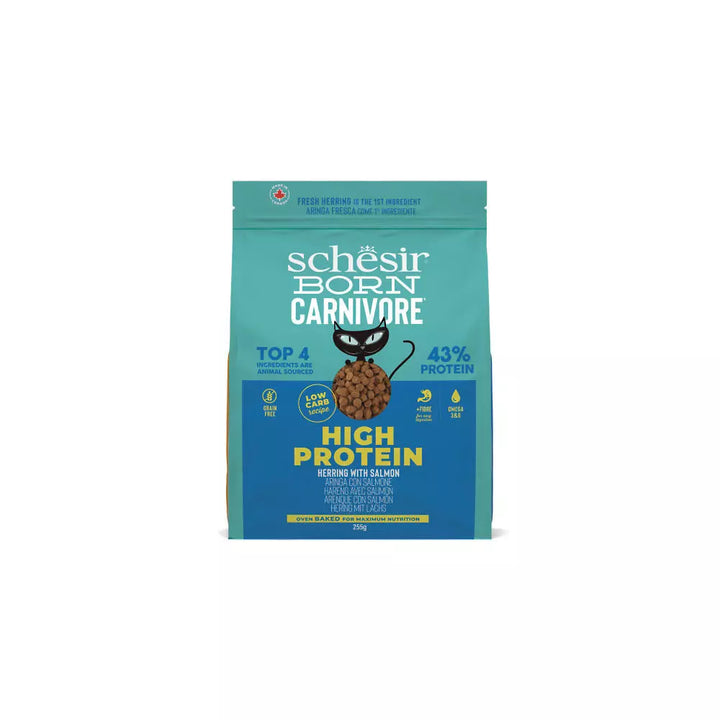 Schesir BORN CARNIVORE slanik z lososom 255g