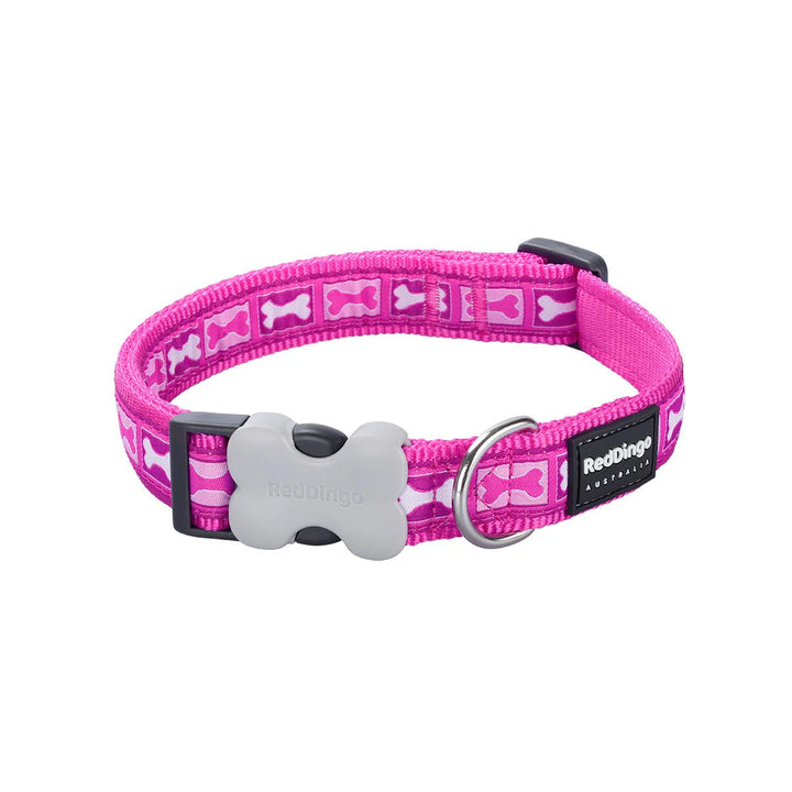 Ovratnica Red Dingo Bone Yard Hot Pink