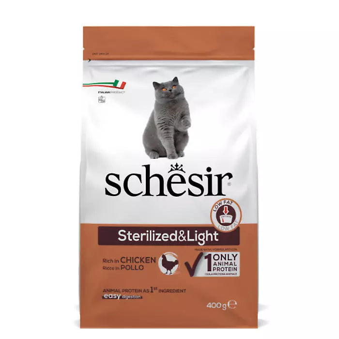 Schesir Dry STERILIZED & LIGHT piščanec 400g
