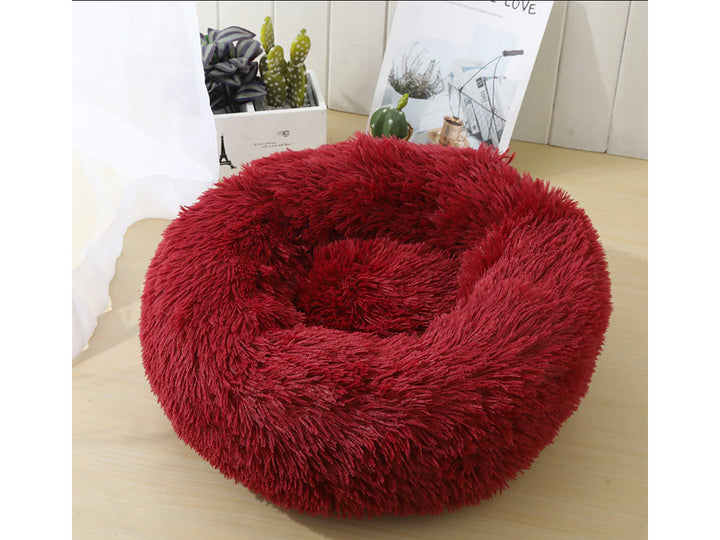 Red fluffy bed
